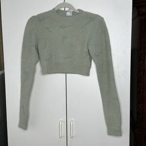 Nike Sportswear Phoenix Cozy Boucle Long Sleeve Knit Top Jade XS FZ1716-370 NEW